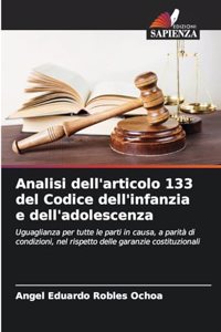 Analisi dell'articolo 133 del Codice dell'infanzia e dell'adolescenza