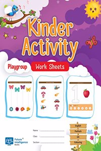 Pre Nursery Activity Worksheets 64 Pages - English, Maths, GK, Colouring with Stick and Folder