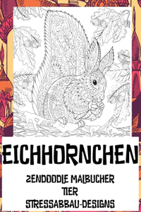 Zendoodle Malbücher - Stressabbau-Designs - Tier - Eichhörnchen