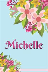 Michelle Personalized Blank Lined Journal Notebook