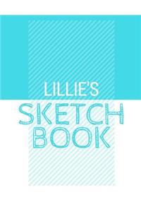 Lillie's Sketchbook: Personalized blue sketchbook with name: 120 Pages