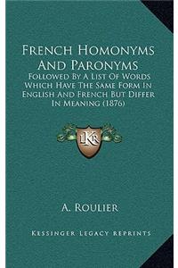 French Homonyms and Paronyms