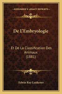 De L'Embryologie