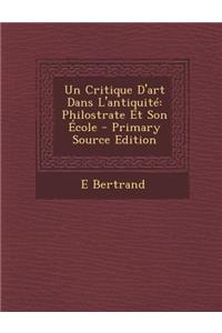 Un Critique D'Art Dans L'Antiquite