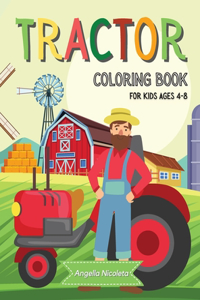 Tractor Coloring Book for Kids Ages 4-8