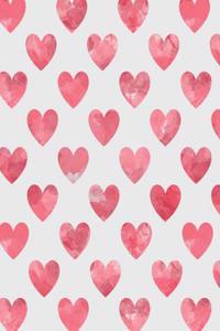 Red Watercolor Hearts Notebook 8*10