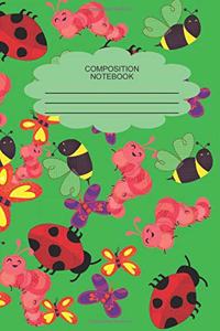 6x9 Colorful Butterfly Composition Notebook - Insect Composition Notebook
