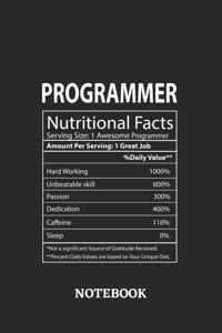 Nutritional Facts Programmer Awesome Notebook