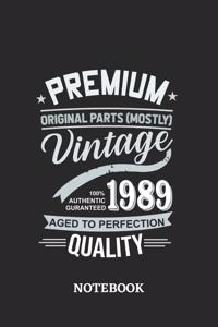 1989 Vintage Aged to Perfection Quality Notebook