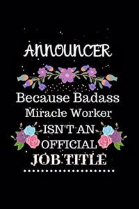 Announcer Because Badass Miracle Worker Isn't an Official Job Title