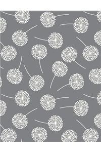 My Big Fat Journal Notebook Dandelions On Gray