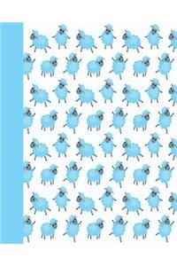 Journal: Baby Sheep (Blue) 8x10 - Graph Journal - Journal with Graph Paper Pages, Square Grid Pattern