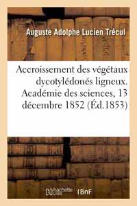 Accroissement des végétaux dycotylédonés ligneux, reproduction du bois et de l'écorce par le bois
