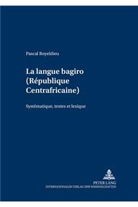 La Langue Bagiro (République Centrafricaine)