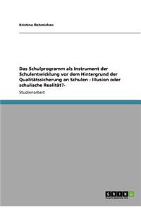 Schulprogramm als Instrument der Schulentwicklung vor dem Hintergrund der Qualitätssicherung an Schulen - Illusion oder schulische Realität?-