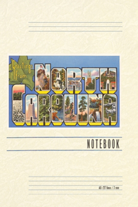 Vintage Lined Notebook Greetings from North Carolina