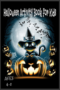 Halloween Activity Book for Kids Ages 4-8 size 8.5x11 inch