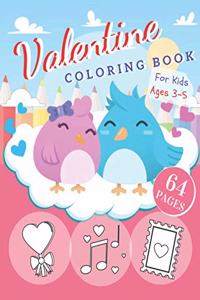 Valentine Coloring Book For Kids Ages 3-5