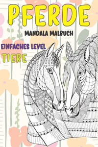 Mandala Malbuch - Einfaches Level - Tiere - Pferde