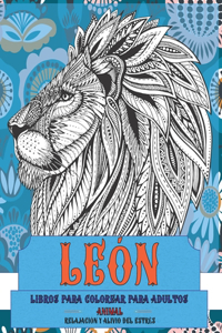Libros para colorear para adultos - Relajación y alivio del estrés - Animal - León