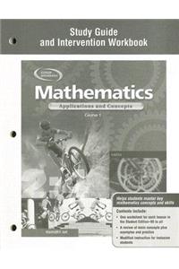 Mathematics: Applications and Concepts, Course 1, Study Guide and Intervention Workbook