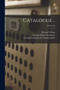 Catalogue ..; 1916-1917