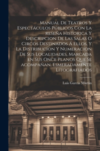 Manual de teatros y espectáculos públicos con la reseña historica y descripcion de las salas o circos destinados á ellos, y la distribucion y numeracion de sus localidades, marcada en sus once planos que se acompañan, esmeradamente litografiados