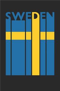 Vintage Sweden Notebook - Retro Sweden Planner - Swedish Flag Diary - Sweden Travel Journal