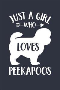 Just A Girl Who Loves Peekapoos Notebook - Gift for Peekapoo Lovers and Dog Owners - Peekapoo Journal