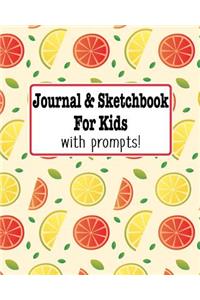 Journal and Sketchbook for Kids with prompts