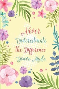 Never Underestimate the Difference You've Made