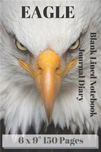 Eagle Blank Lined Notebook Journal Diary 6 X 9 150 Pages