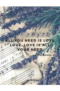All you need is love, love. Love is all your need.