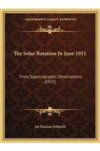 Solar Rotation in June 1911