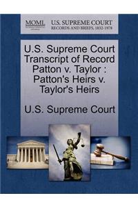 U.S. Supreme Court Transcript of Record Patton V. Taylor