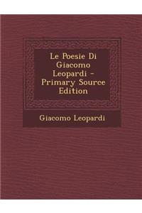 Le Poesie Di Giacomo Leopardi