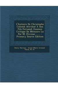 L'Histoire de Christophe Colomb Attribue a Son Fils Fernand