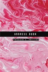 Address Book: Red Marble - Address Book for Contacts, Addresses, Phone Numbers, Email - Organizer Journal Notebook