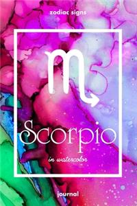 Zodiac signs SCORPIO in watercolor Journal