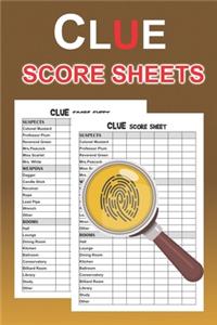 Clue Score Sheets