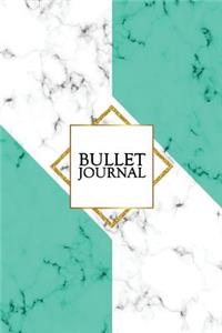 Bullet Journal: Marble + Gold Bullet Journal - 120-Page 1/4 Inch Dot Grid Notebook - 6 X 9 Marble & Gold Perfect Bound Softcover