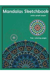 Mandalas Sketchbook polar graph paper free coloring pages