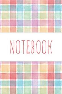 Cute Pastel Plaid Pattern Journal For Girls