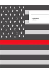 Thin Red Line Composition Notebook