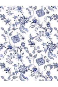 My Big Fat Bullet Journal Blue Chinoiserie Pattern on White