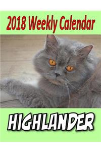 2018 Weekly Calendar Highlander