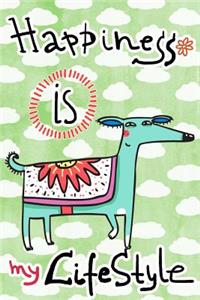 Bullet Journal Notebook for Dog Lovers, Happiness Is My Lifestyle Green Dog 4