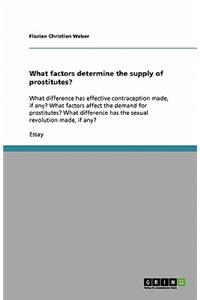 What factors determine the supply of prostitutes?