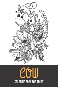 Cow coloring book for adult