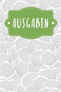 Ausgaben: Haushaltsbuch zum Ausfüllen mit praktischer monatlicher Bilanz - Motiv: Abstrakte Muscheln